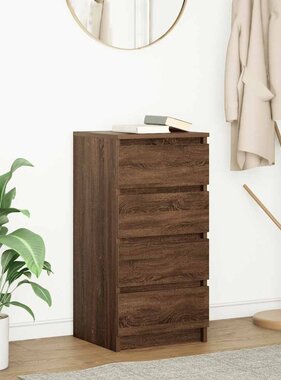 VidaXL Dressoir 37,5x35x76 cm bewerkt hout bruin eikenkleurig