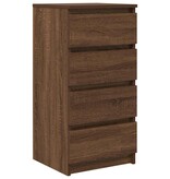 VidaXL Dressoir 37,5x35x76 cm bewerkt hout bruin eikenkleurig