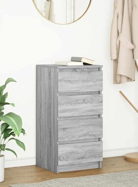VidaXL Dressoir 37,5x35x76 cm bewerkt hout grijs sonoma eikenkleurig