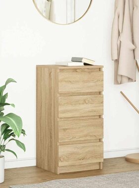 VidaXL Dressoir 37,5x35x76cm bewerkt hout sonoma eikenkleurig