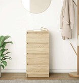 VidaXL Dressoir 37,5x35x76cm bewerkt hout sonoma eikenkleurig