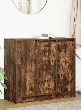 VidaXL Dressoir 85x34x76 cm bewerkt hout gerookt eikenkleurig