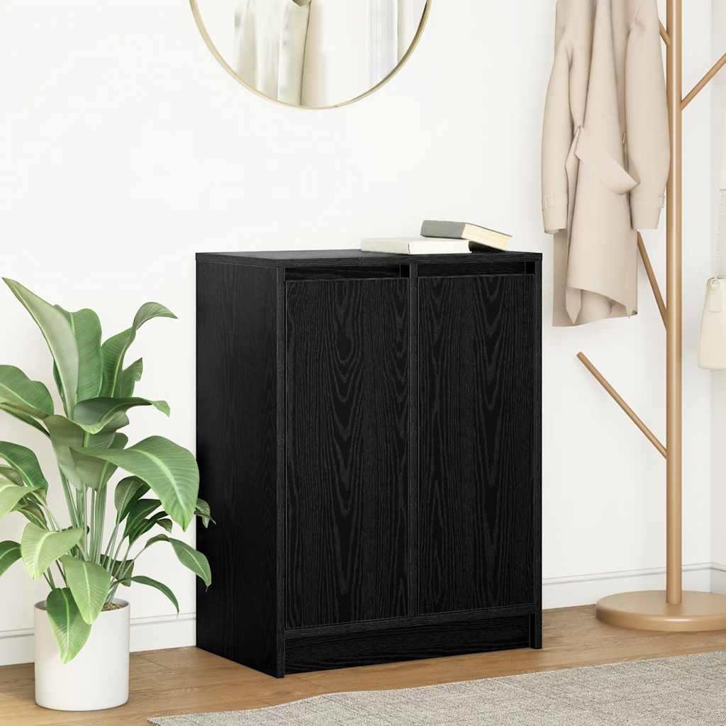 VidaXL Dressoir 57x34x76 cm spaanplaat zwart eikenkleurig