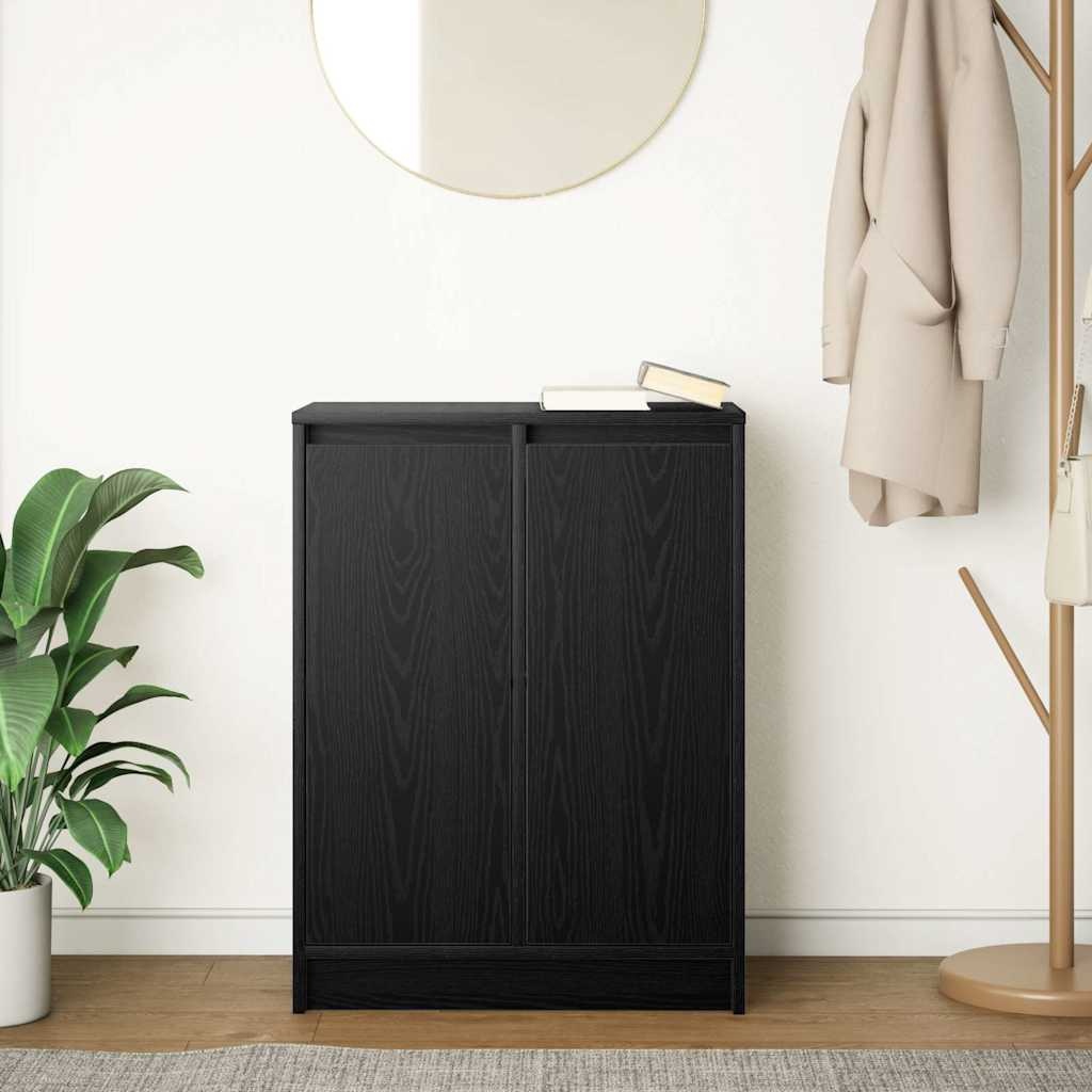 VidaXL Dressoir 57x34x76 cm spaanplaat zwart eikenkleurig