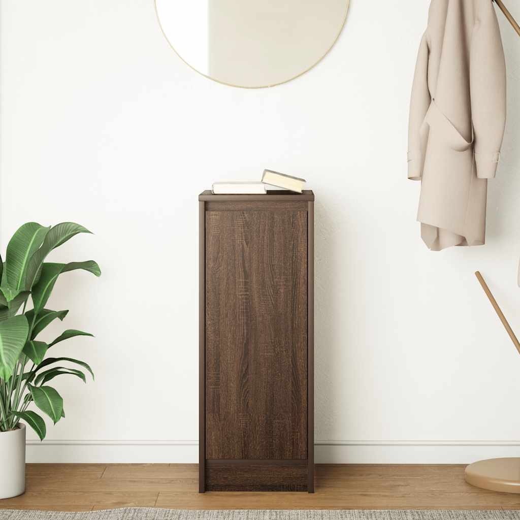 VidaXL Dressoir 29,5x34x76 cm bewerkt hout bruin eikenkleurig