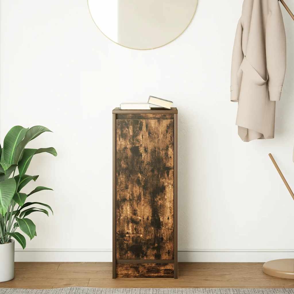 VidaXL Dressoir 29,5x34x76 cm bewerkt hout gerookt eikenkleurig