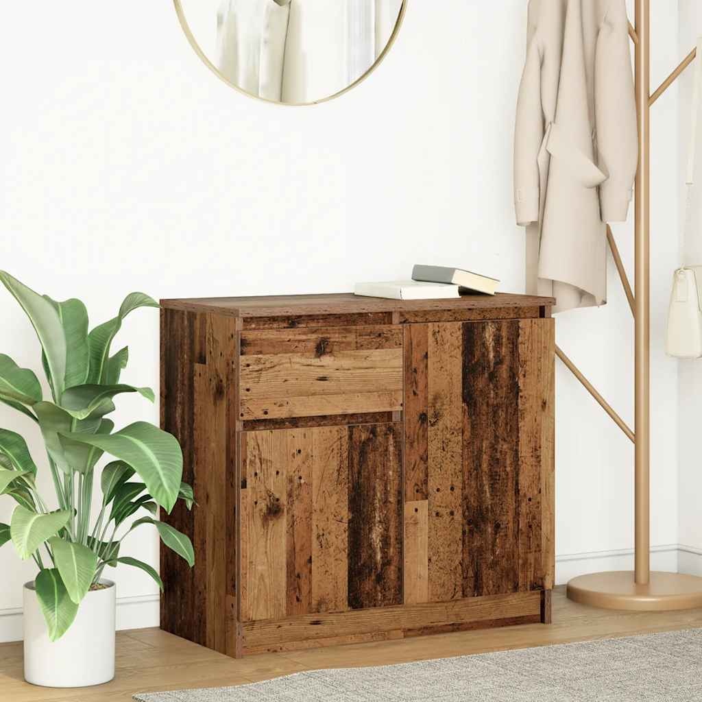 VidaXL Dressoir met lade 71x35x65 cm spaanplaat oud hout
