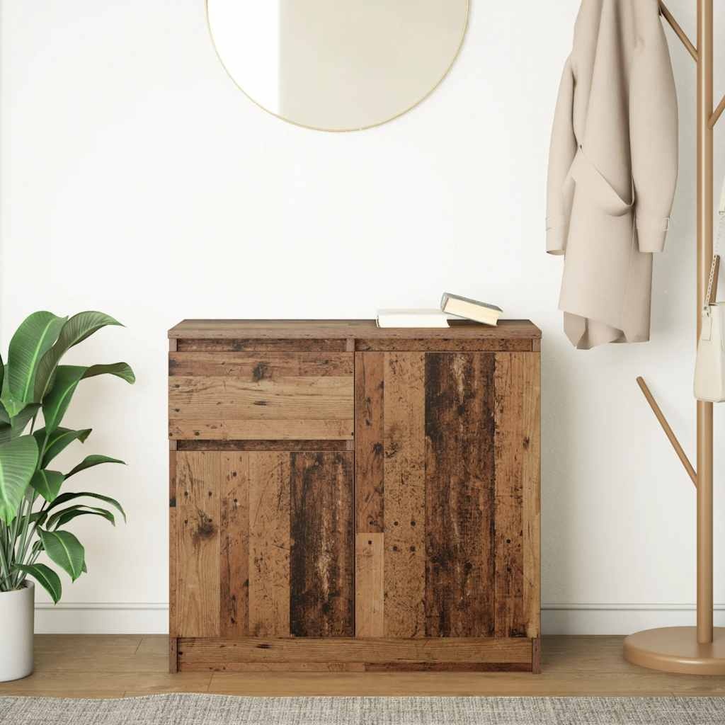 VidaXL Dressoir met lade 71x35x65 cm spaanplaat oud hout