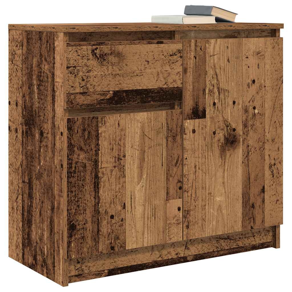 VidaXL Dressoir met lade 71x35x65 cm spaanplaat oud hout