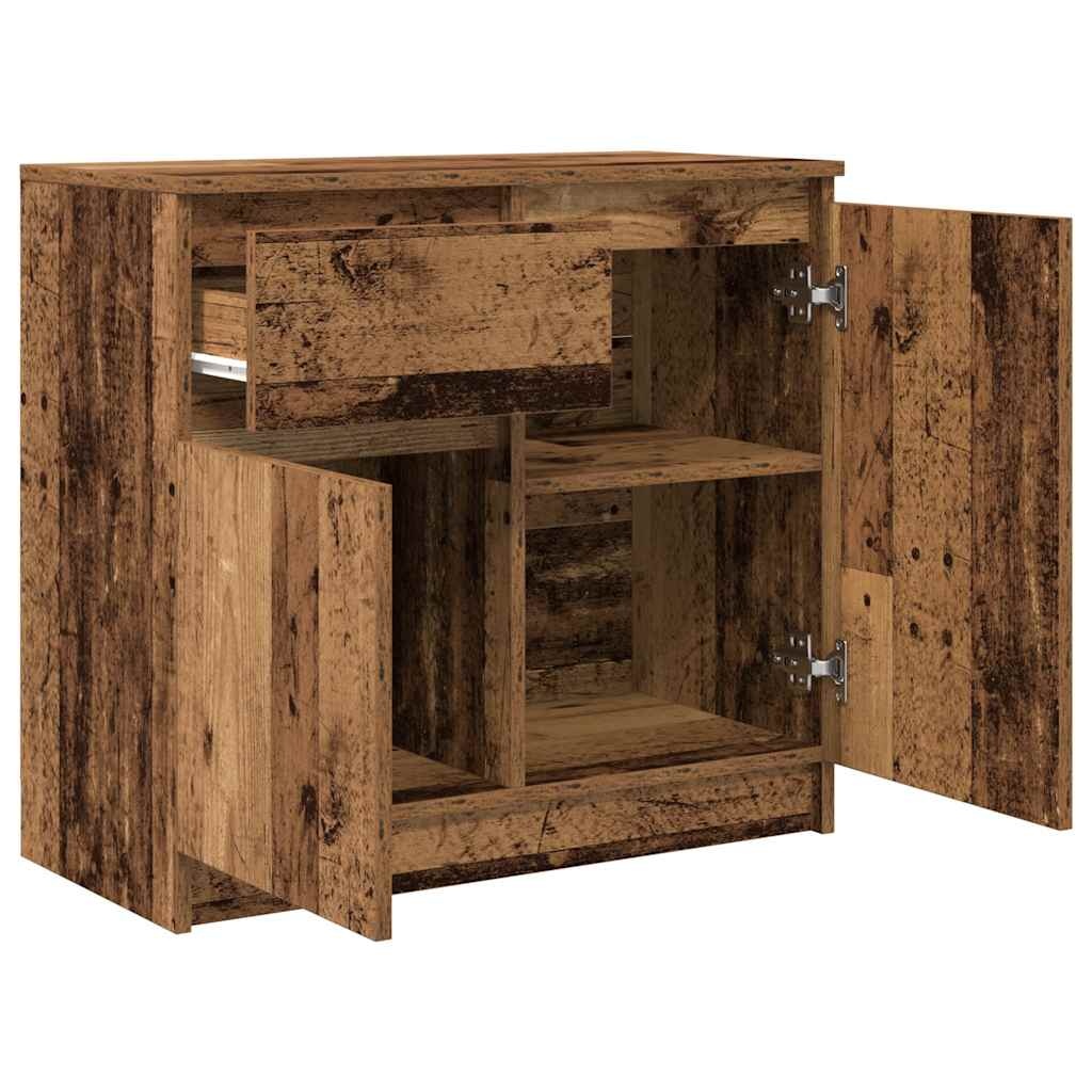 VidaXL Dressoir met lade 71x35x65 cm spaanplaat oud hout