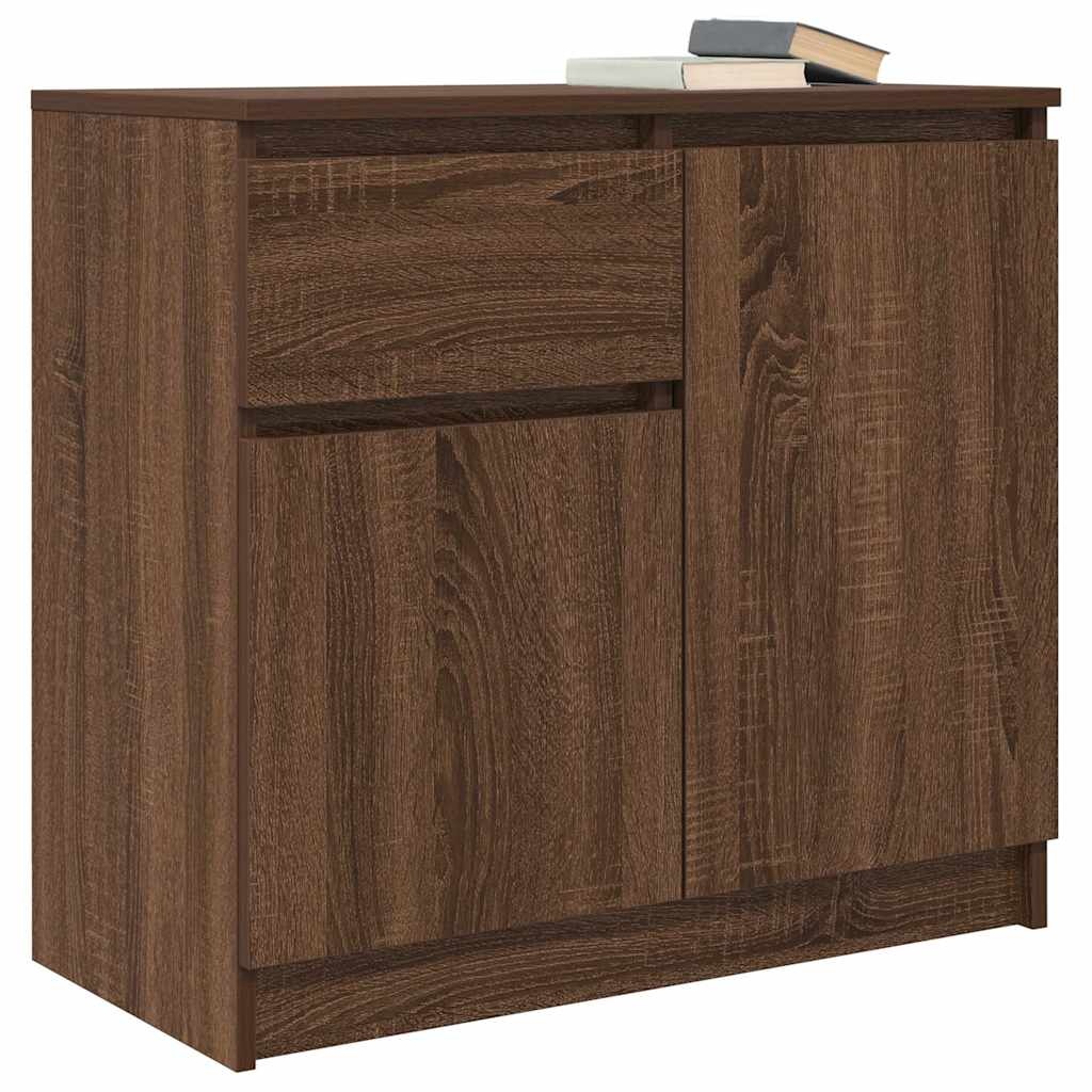 VidaXL Dressoir met lade 71x35x65 cm spaanplaat bruin eikenkleurig