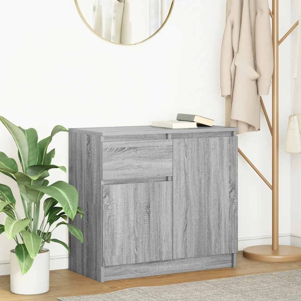 VidaXL Dressoir met lade 71x35x65 cm spaanplaat grijs Sonoma
