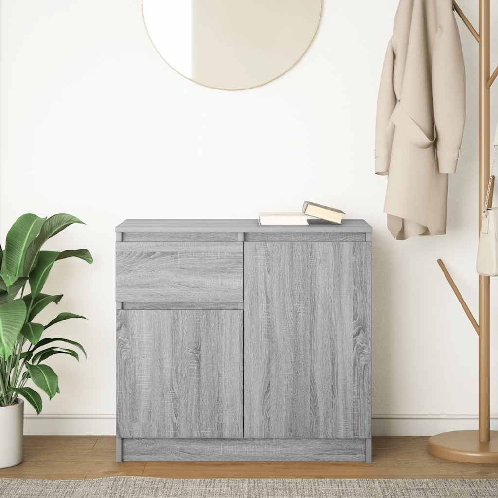VidaXL Dressoir met lade 71x35x65 cm spaanplaat grijs Sonoma