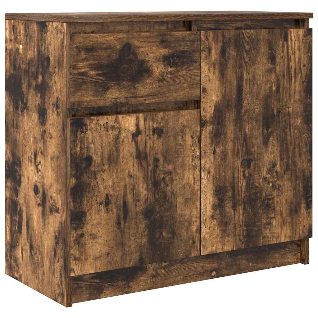 VidaXL Dressoir met lade 71x35x65 cm spaanplaat gerookt eikenkleurig