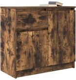VidaXL Dressoir met lade 71x35x65 cm spaanplaat gerookt eikenkleurig