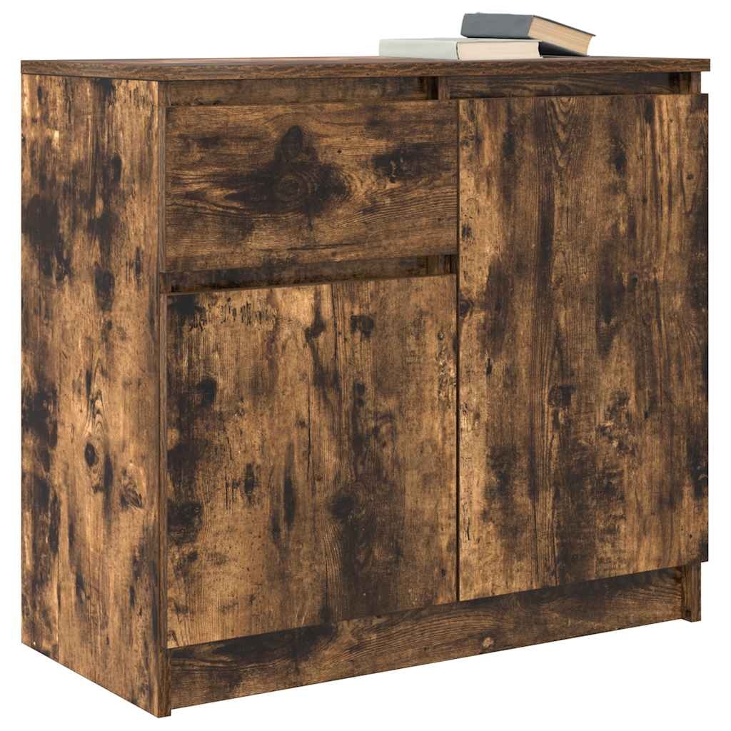 VidaXL Dressoir met lade 71x35x65 cm spaanplaat gerookt eikenkleurig