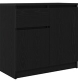 VidaXL Dressoir met lade 71x35x65 cm spaanplaat zwart eikenkleurig