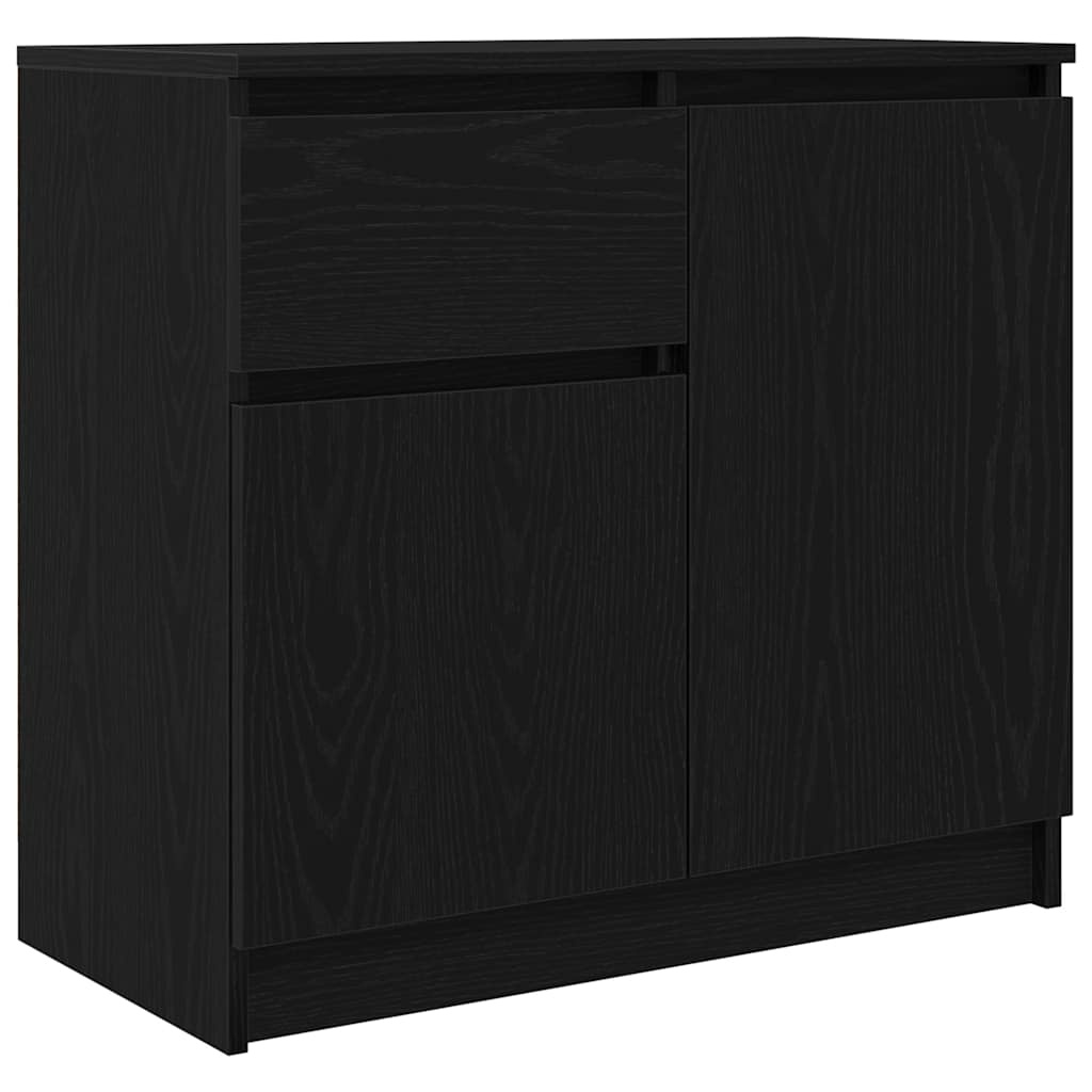 VidaXL Dressoir met lade 71x35x65 cm spaanplaat zwart eikenkleurig
