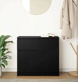 VidaXL Dressoir met lade 71x35x65 cm spaanplaat zwart eikenkleurig
