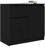 VidaXL Dressoir met lade 71x35x65 cm spaanplaat zwart eikenkleurig