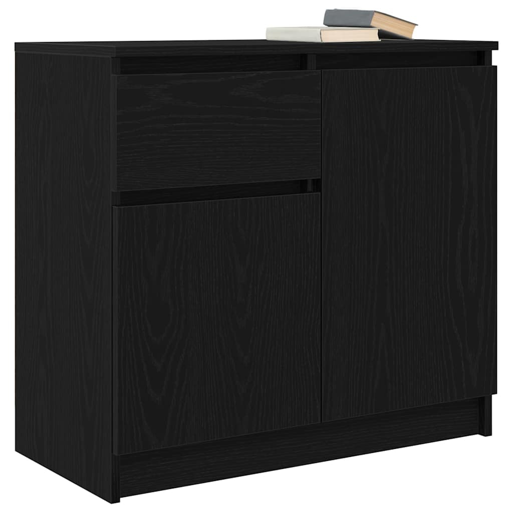 VidaXL Dressoir met lade 71x35x65 cm spaanplaat zwart eikenkleurig