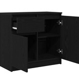 VidaXL Dressoir met lade 71x35x65 cm spaanplaat zwart eikenkleurig