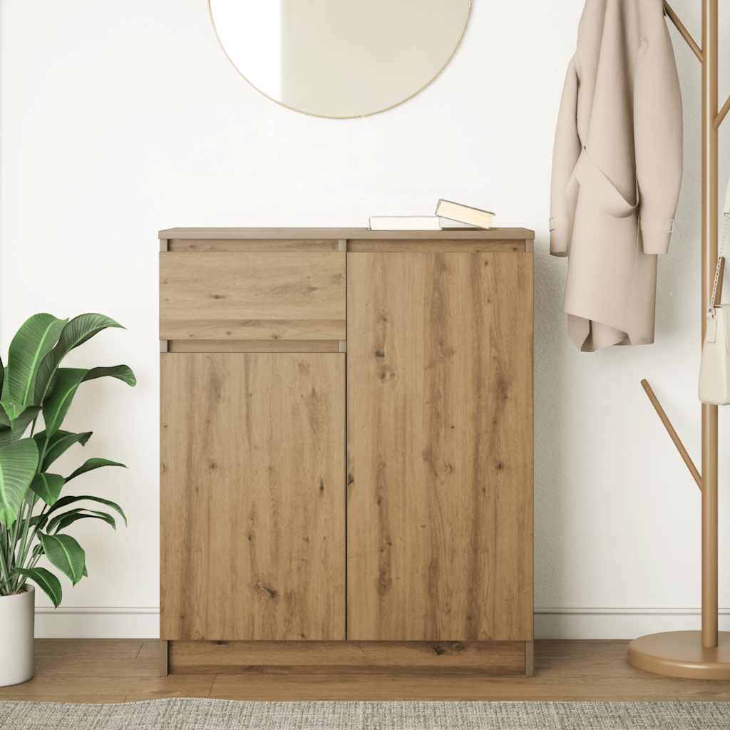 VidaXL Dressoir lade 71x35x84 cm spaanplaat artisanaal eikenkleurig