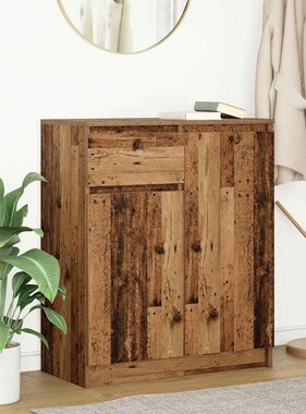 VidaXL Dressoir met lade 71x35x84 cm spaanplaat oud hout