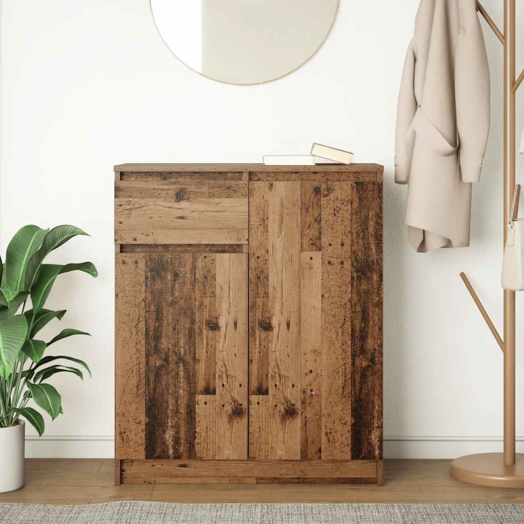 VidaXL Dressoir met lade 71x35x84 cm spaanplaat oud hout