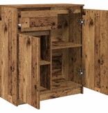 VidaXL Dressoir met lade 71x35x84 cm spaanplaat oud hout