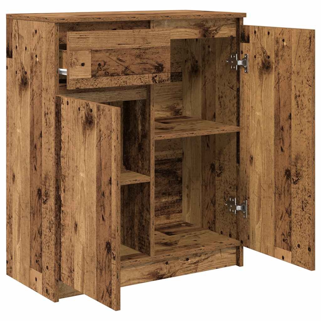 VidaXL Dressoir met lade 71x35x84 cm spaanplaat oud hout