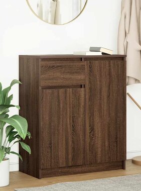 VidaXL Dressoir met lade 71x35x84 cm spaanplaat bruin eikenkleurig