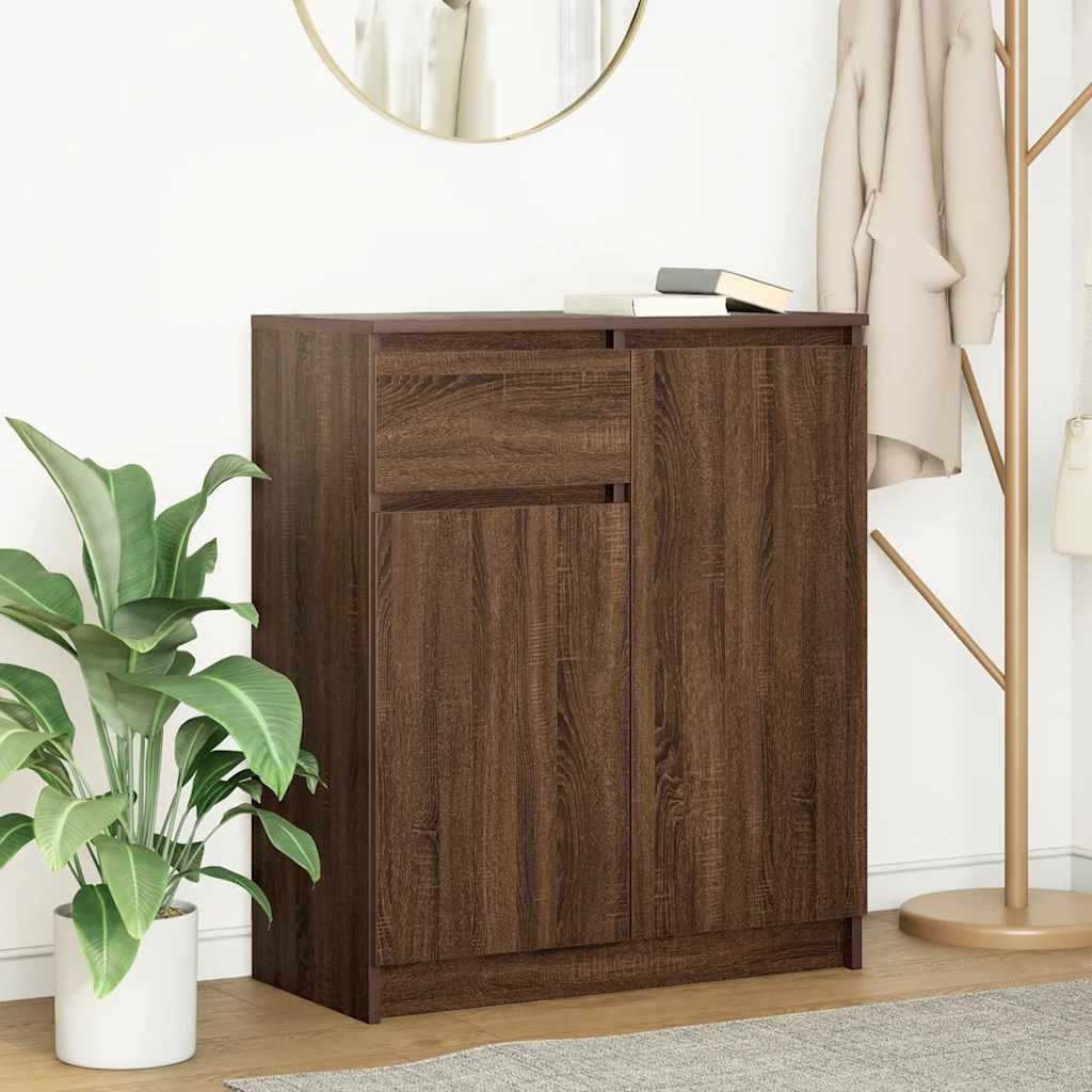 VidaXL Dressoir met lade 71x35x84 cm spaanplaat bruin eikenkleurig