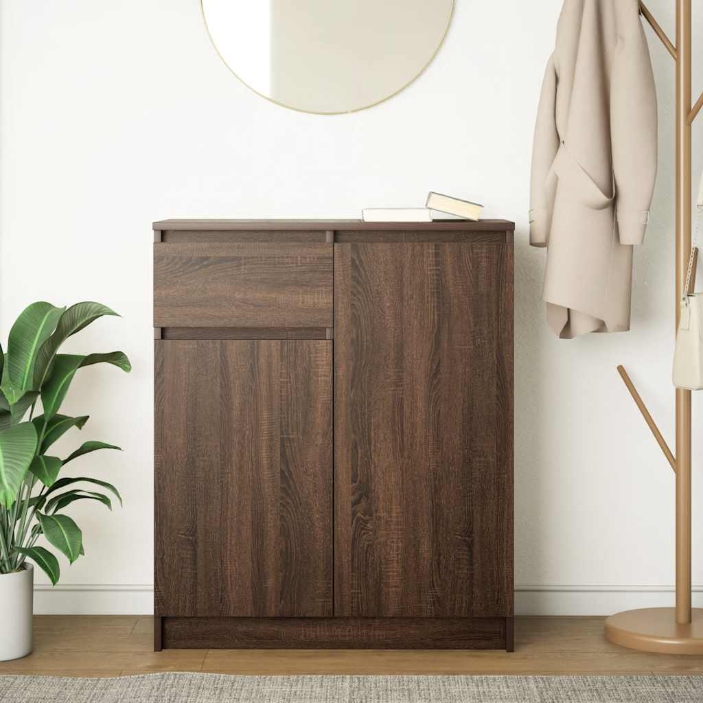 VidaXL Dressoir met lade 71x35x84 cm spaanplaat bruin eikenkleurig
