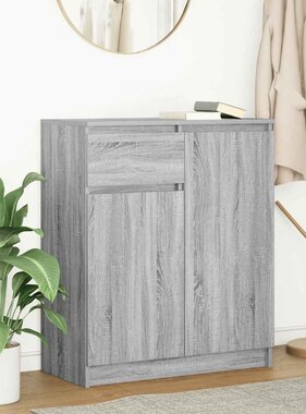 VidaXL Dressoir met lade 71x35x84 cm spaanplaat grijs Sonoma