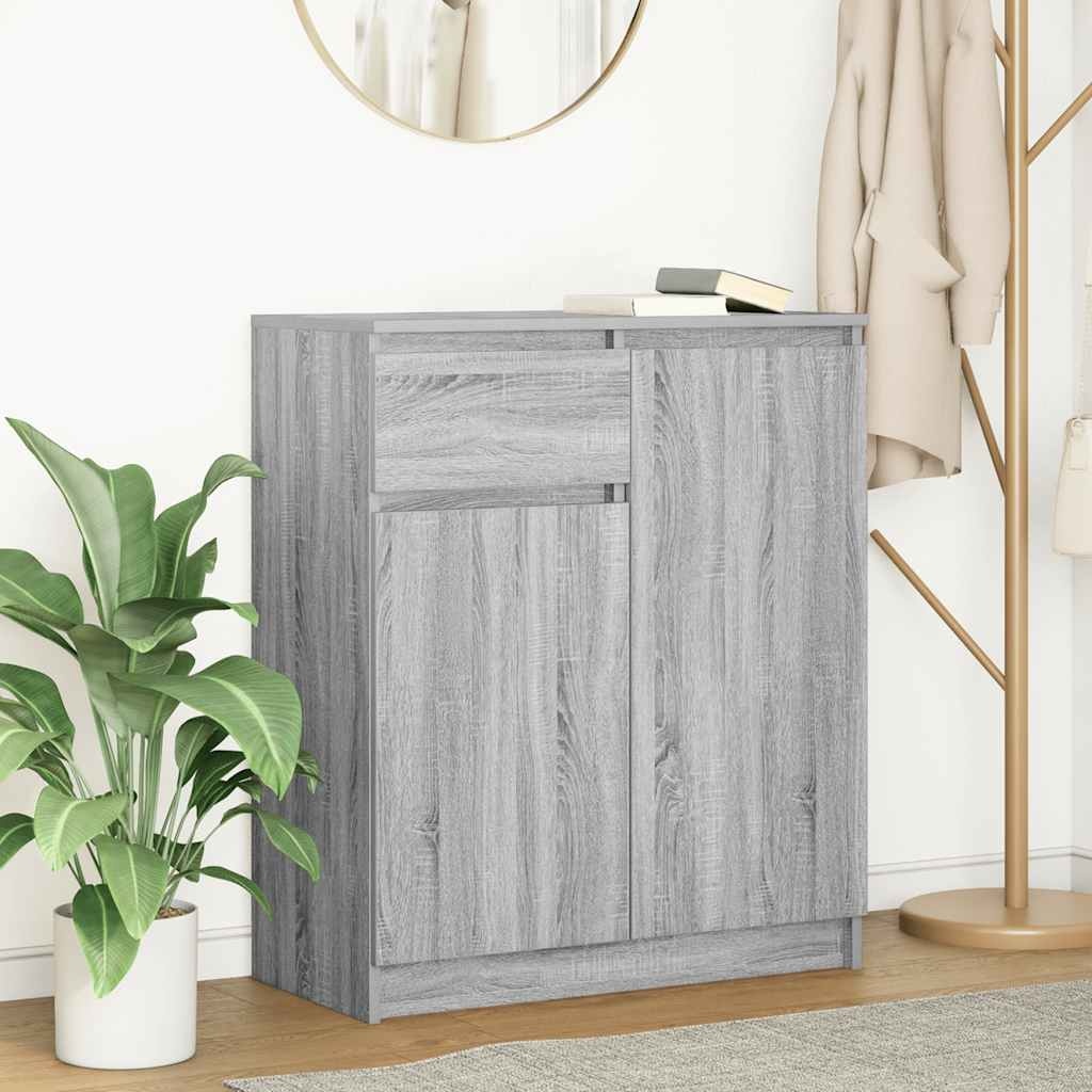 VidaXL Dressoir met lade 71x35x84 cm spaanplaat grijs Sonoma