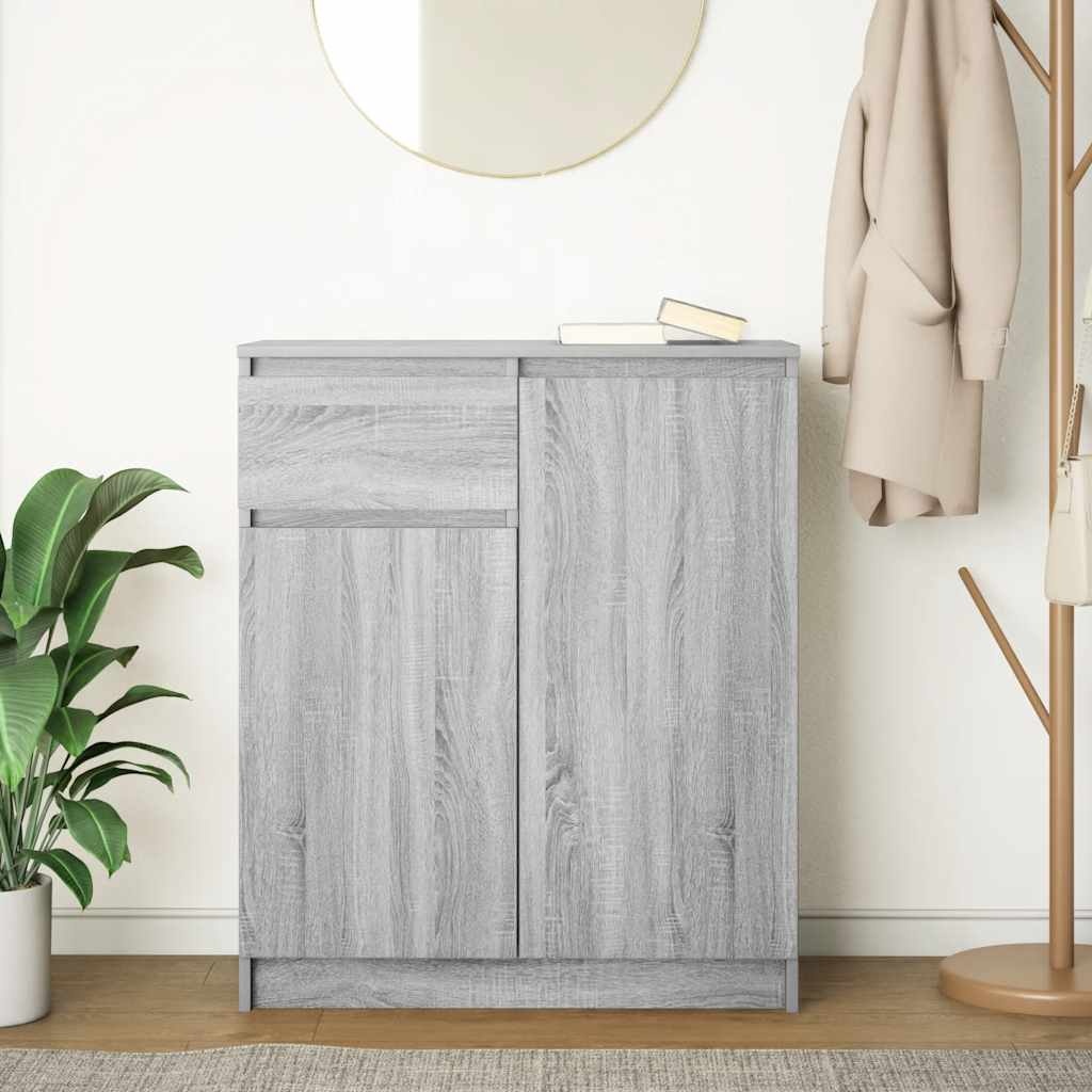 VidaXL Dressoir met lade 71x35x84 cm spaanplaat grijs Sonoma