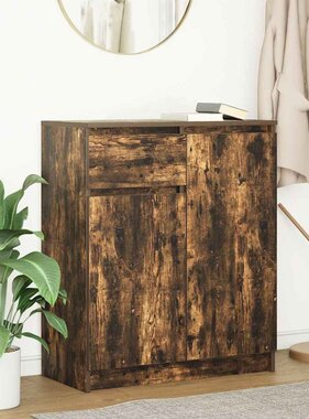 VidaXL Dressoir met lade 71x35x84 cm spaanplaat gerookt eikenkleurig