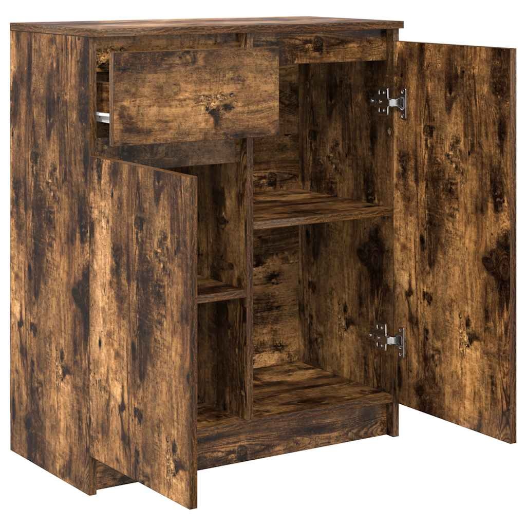 VidaXL Dressoir met lade 71x35x84 cm spaanplaat gerookt eikenkleurig