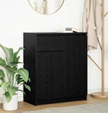 VidaXL Dressoir met lade 71x35x84 cm spaanplaat zwart eikenkleurig