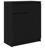 VidaXL Dressoir met lade 71x35x84 cm spaanplaat zwart eikenkleurig