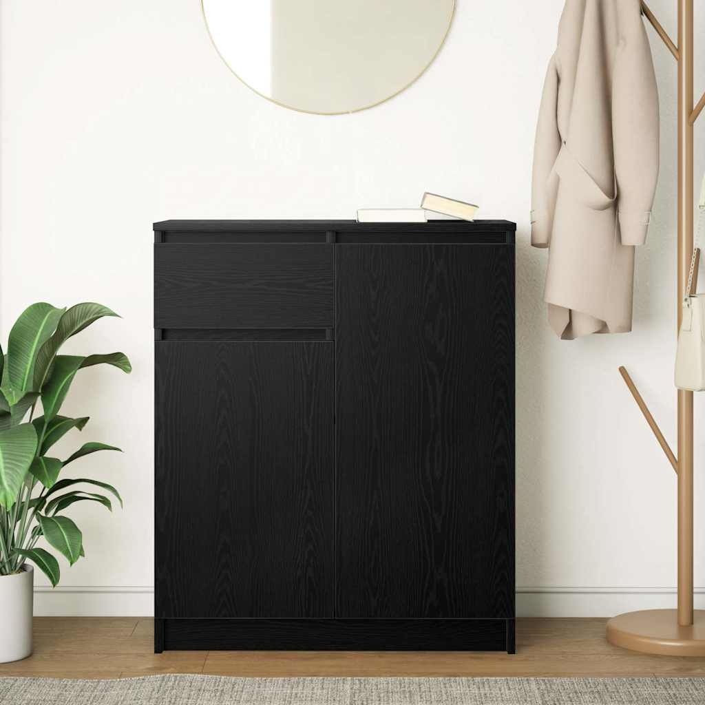 VidaXL Dressoir met lade 71x35x84 cm spaanplaat zwart eikenkleurig