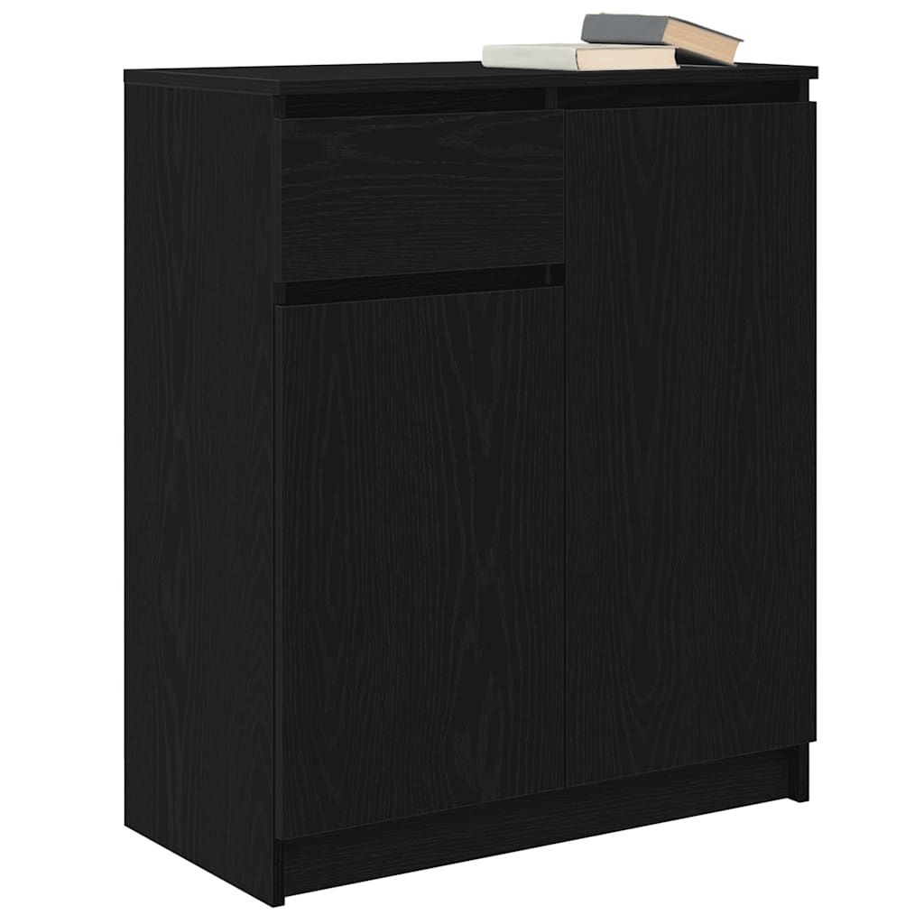 VidaXL Dressoir met lade 71x35x84 cm spaanplaat zwart eikenkleurig