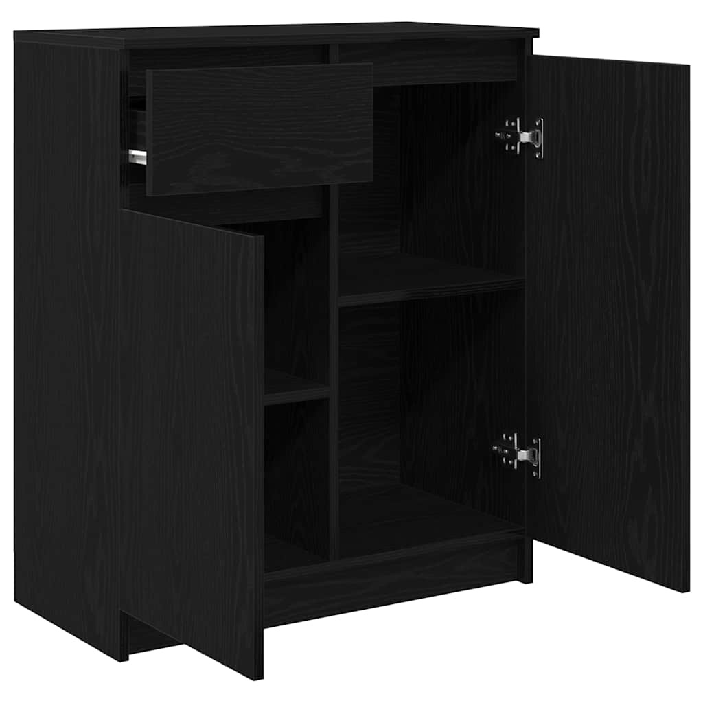 VidaXL Dressoir met lade 71x35x84 cm spaanplaat zwart eikenkleurig