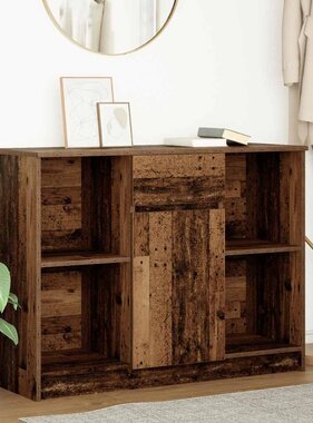 VidaXL Dressoir met lade 101x35x76 cm spaanplaat oud hout