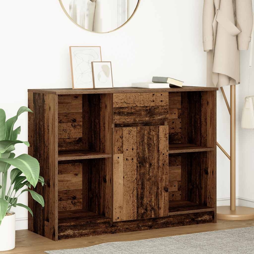 VidaXL Dressoir met lade 101x35x76 cm spaanplaat oud hout