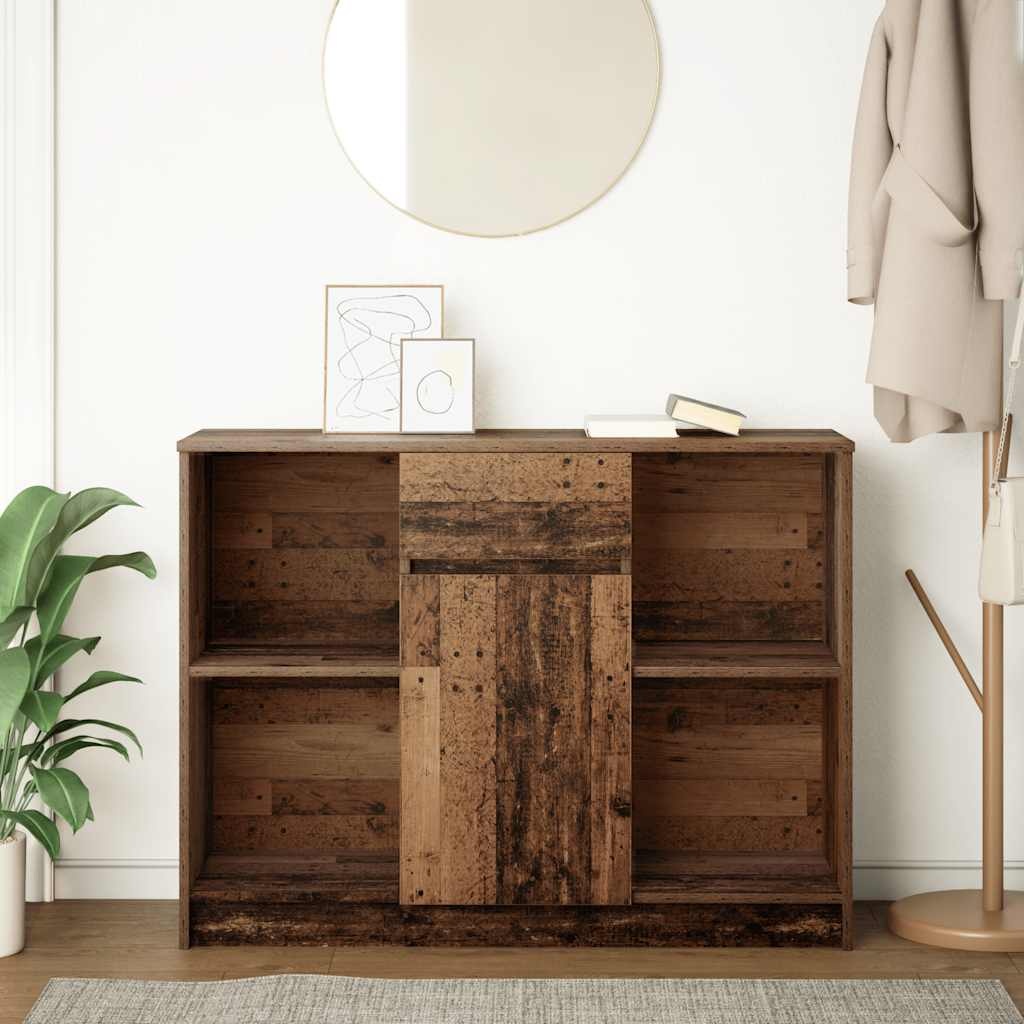 VidaXL Dressoir met lade 101x35x76 cm spaanplaat oud hout