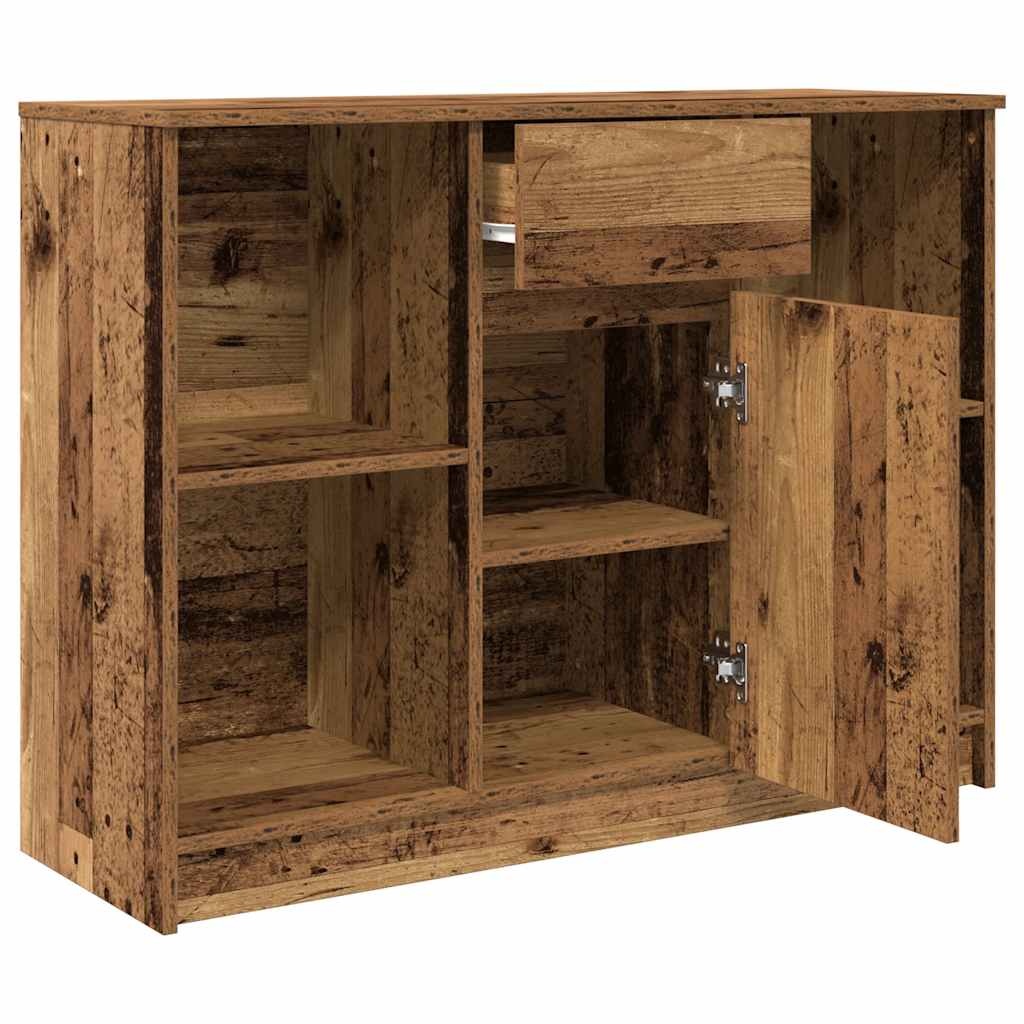 VidaXL Dressoir met lade 101x35x76 cm spaanplaat oud hout