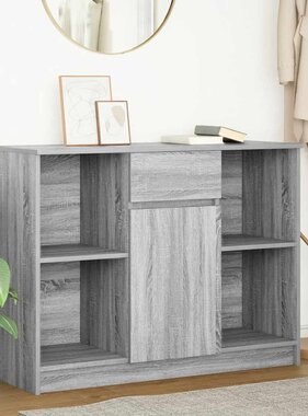 VidaXL Dressoir met lade 101x35x76 cm spaanplaat grijs Sonoma
