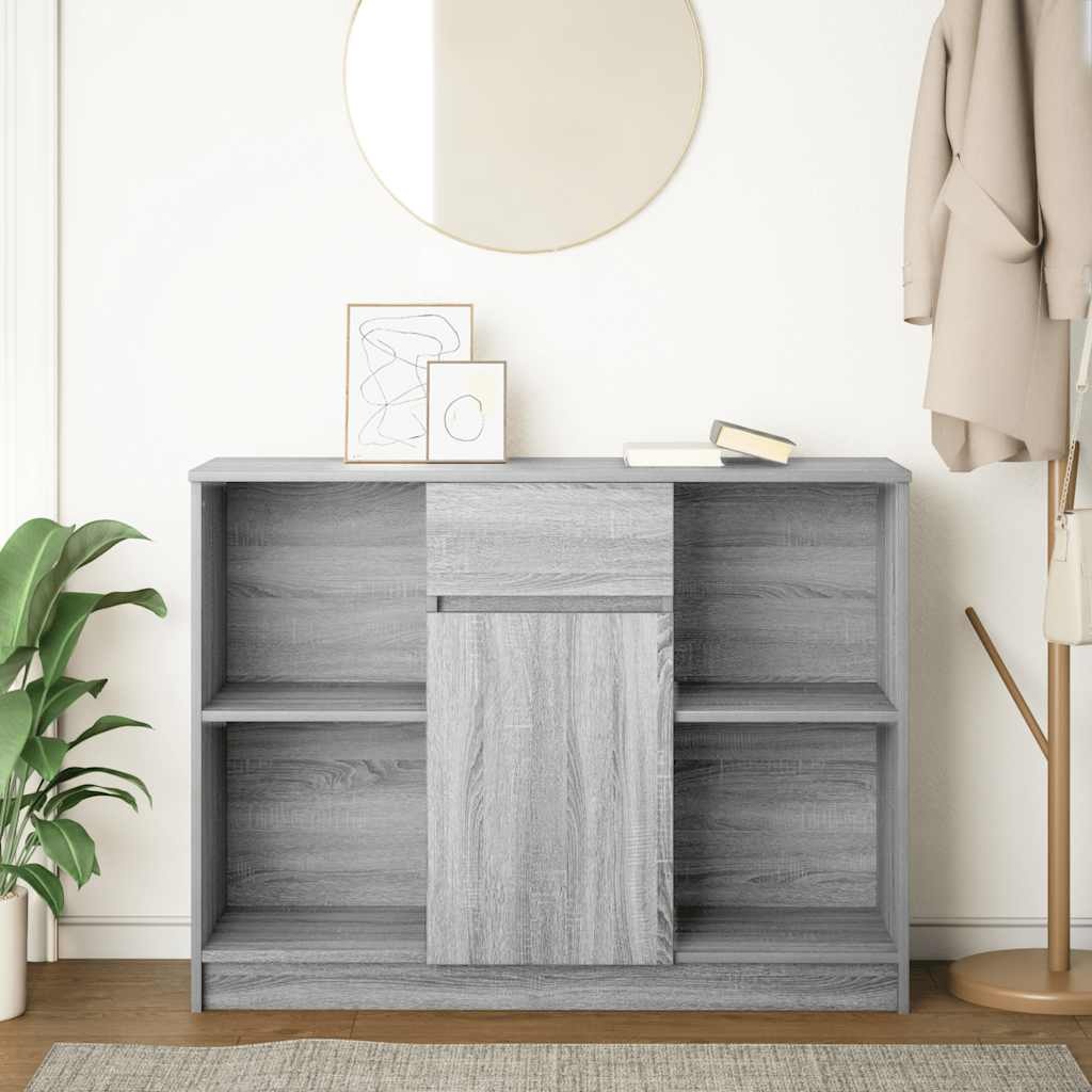 VidaXL Dressoir met lade 101x35x76 cm spaanplaat grijs Sonoma